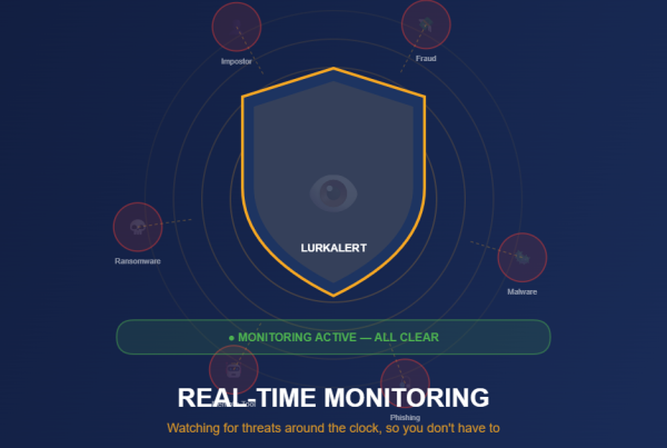 Illustration of a real-time monitoring system catching a remote access scam attempt